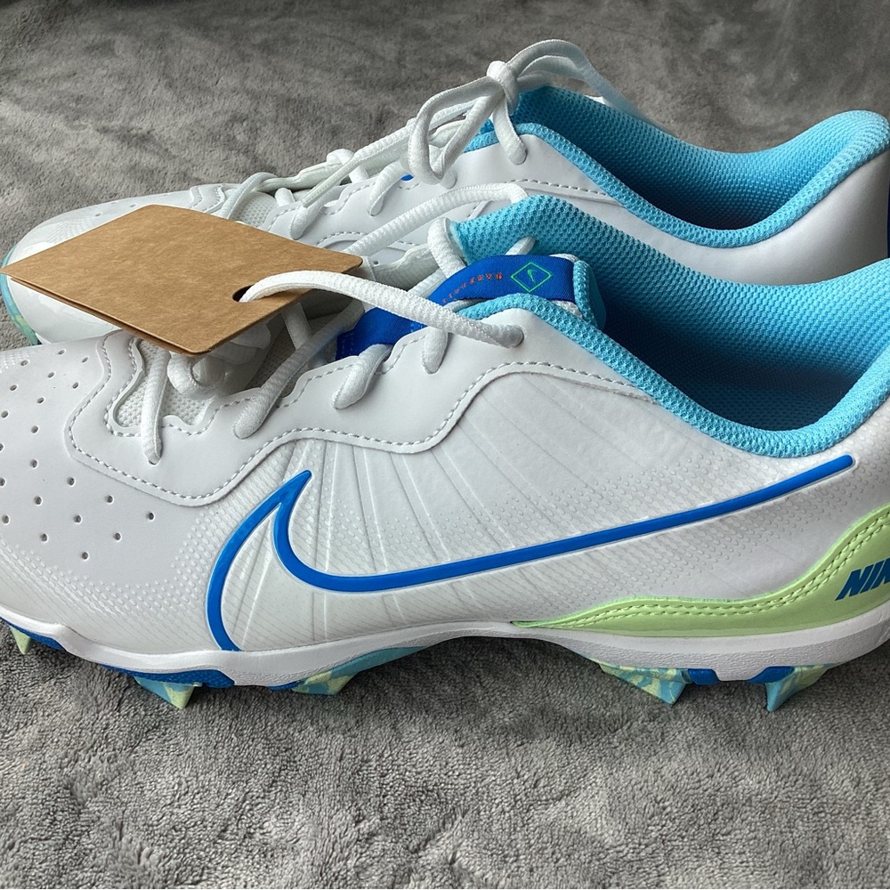 Nike White and Blue Footbal Cleats
